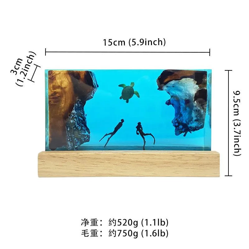 Ocean Themed Display Lamp