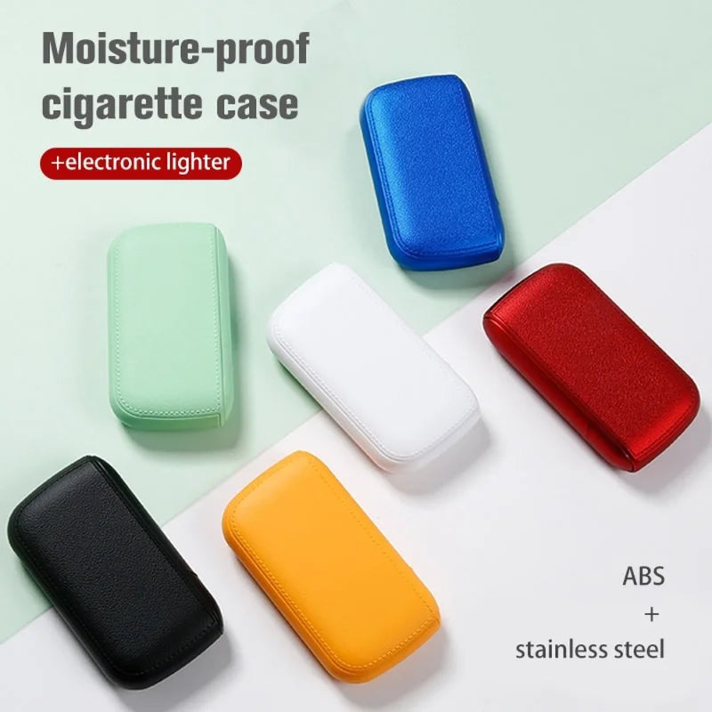Leather Cigarette Case with Electronic Lighter