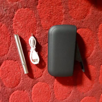 Leather Cigarette Case with Electronic Lighter